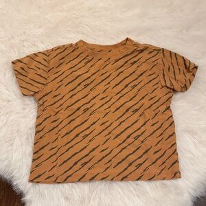 Zara Kids Brown and Black Stripe Tee